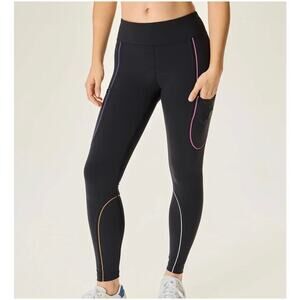 Outdoor Voices Frost Knit 7/8 Legging Black Reflective Rainbow Size XS